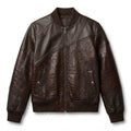 Men's Premium Brown Crocodile Embossed Real Leather Jacket – Blackstone Jackets image 0