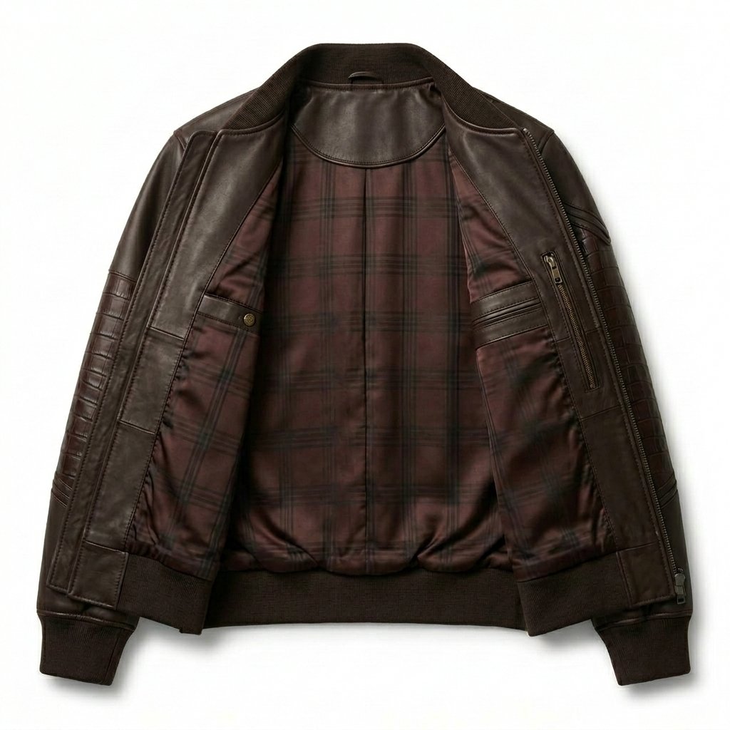 Men's Premium Brown Crocodile Embossed Real Leather Jacket – Blackstone Jackets image 2