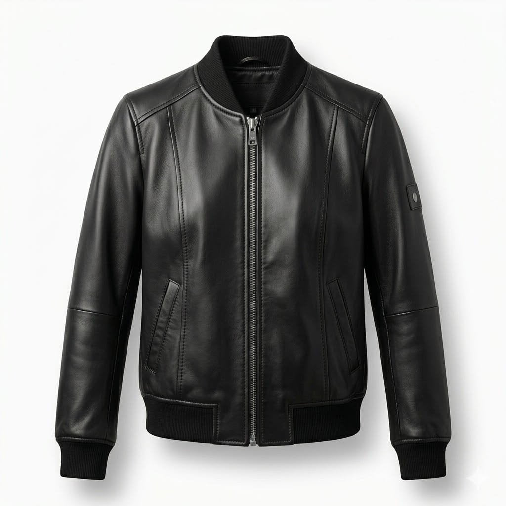 Premium Black Genuine Leather Women's Bomber Jacket | Blackstone Jackets image 0
