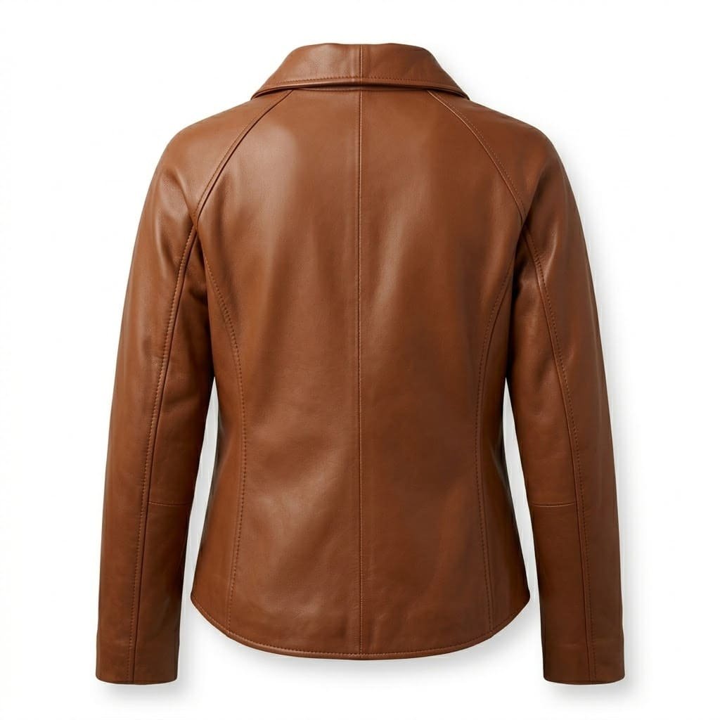 Timeless Cognac Brown Genuine Leather Zip Up Jacket for Women | Blackstone Jackets image 2