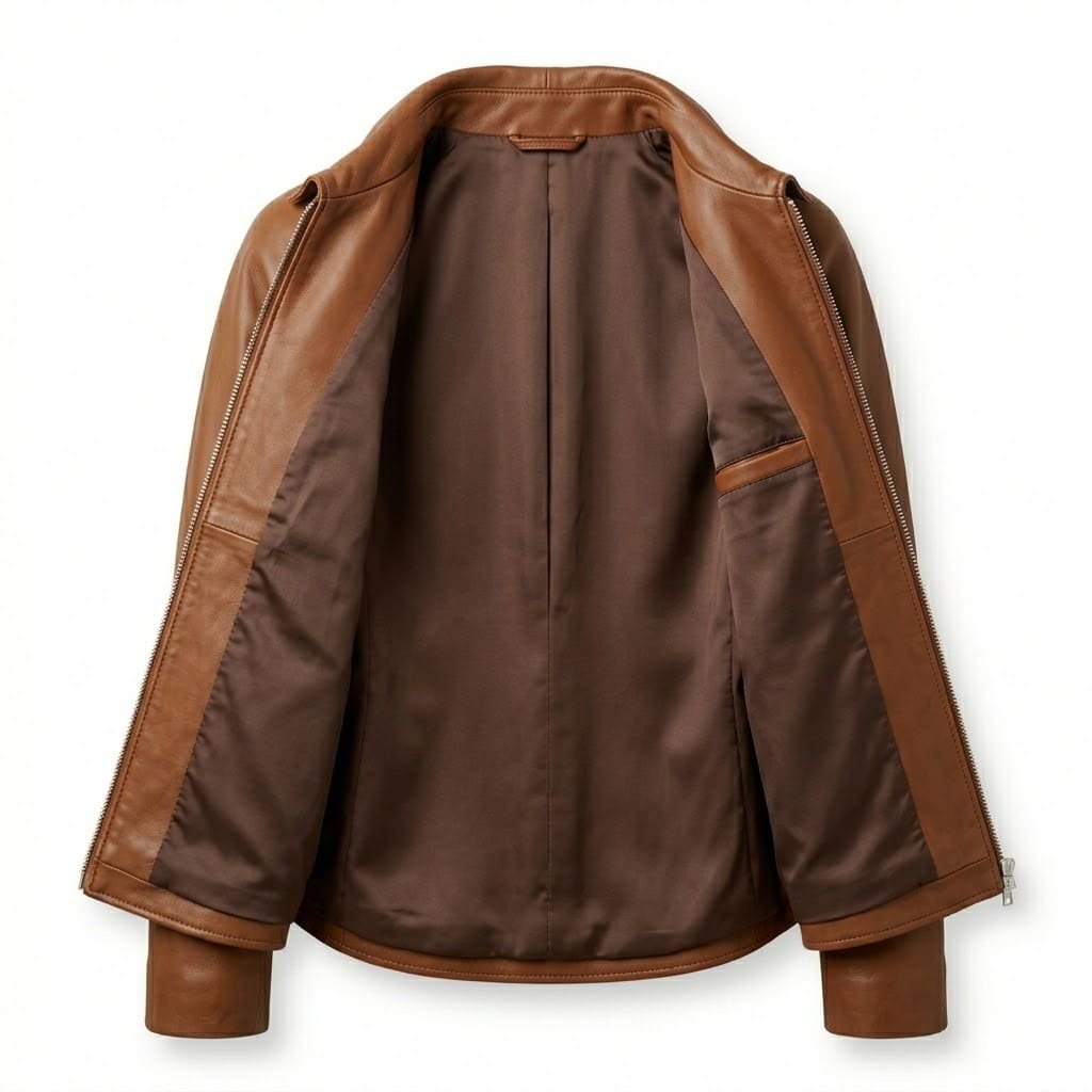 Timeless Cognac Brown Genuine Leather Zip Up Jacket for Women | Blackstone Jackets image 1