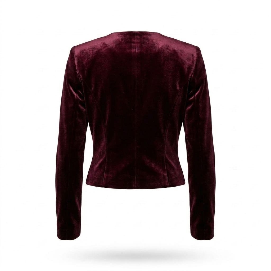 Iconic Luxury Burgundy Bomber Velvet Jacket for Women | Blackstone Jackets image 2