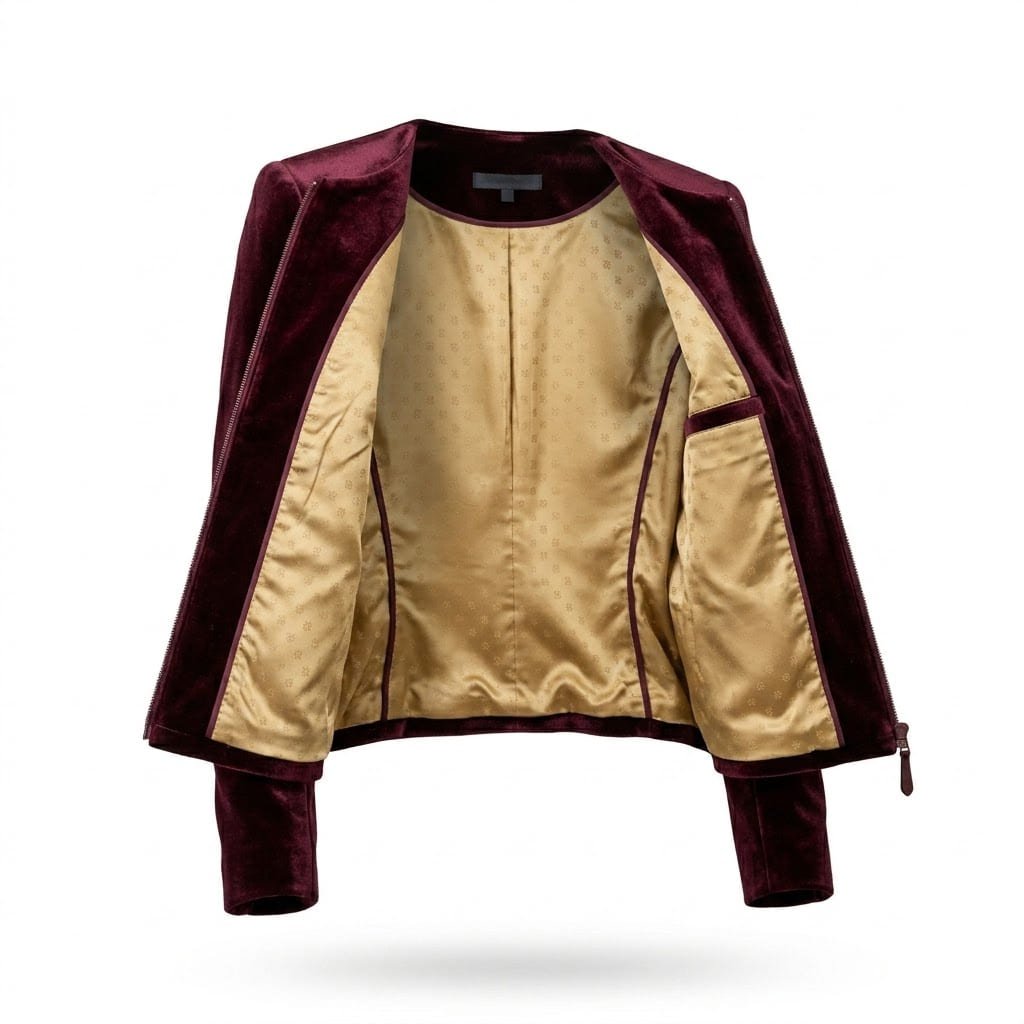 Iconic Luxury Burgundy Bomber Velvet Jacket for Women | Blackstone Jackets image 1